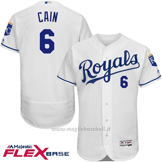 Maglia Baseball Uomo Houston Astros Royals Lorenzo Cain Bianco Flex Base Autentico Collezione